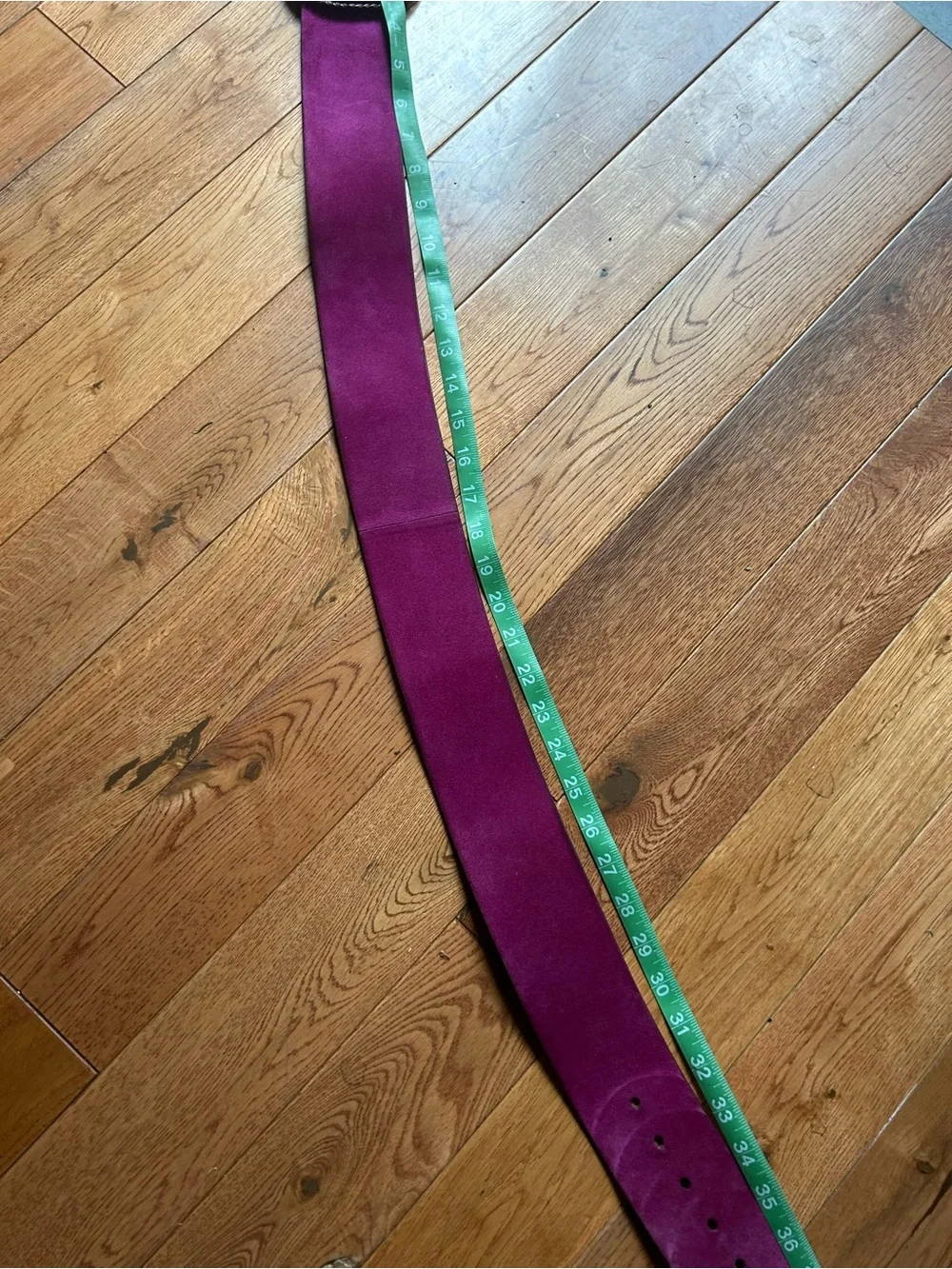 Ralph Lauren Suede Belt in Fuchsia with Braided Wooden Buckle 🤩 😍🔥